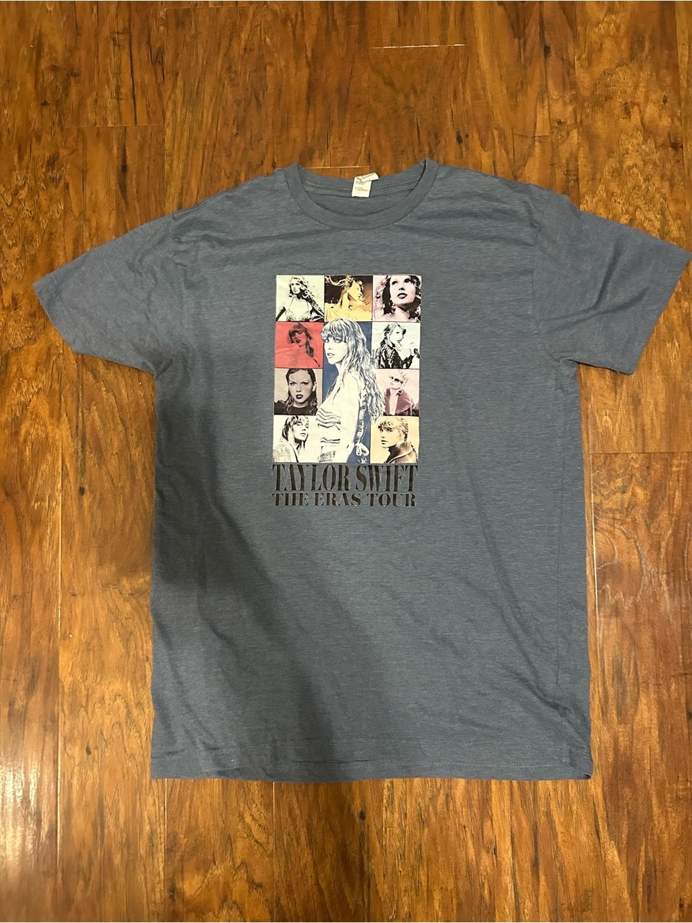Taylor Swift Eras Tour Tee with Multi-Panel Graphics Blue Gray